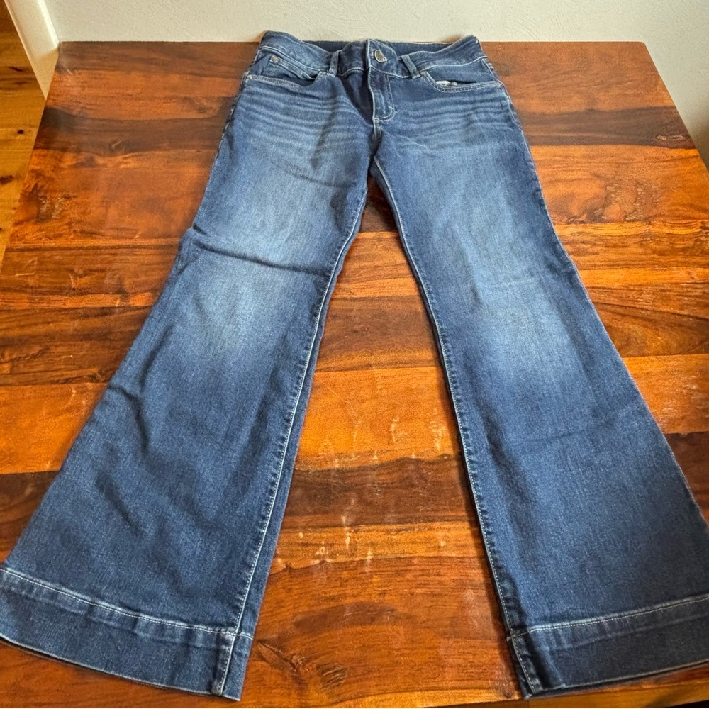 Wrangler Women Blue Flare Wide Leg Western Denim Jeans 29x30 112336730